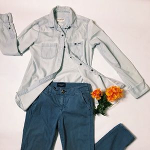 Pacsun Light Wash Denim Button Up